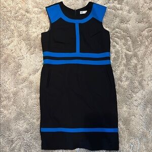 Black and Blue Sleeveless Dress